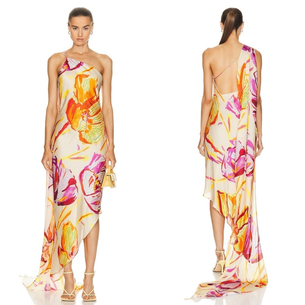 Cult Gaia Trysta silk Dress in watercolor floral size small NEW! New with tags!